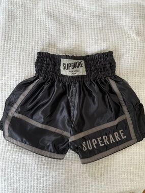 Superare Black Satin Muay Thai Shorts - Small